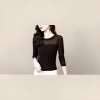 A black long-sleeved lace top for ladies is casual and versatile Application Scenario
